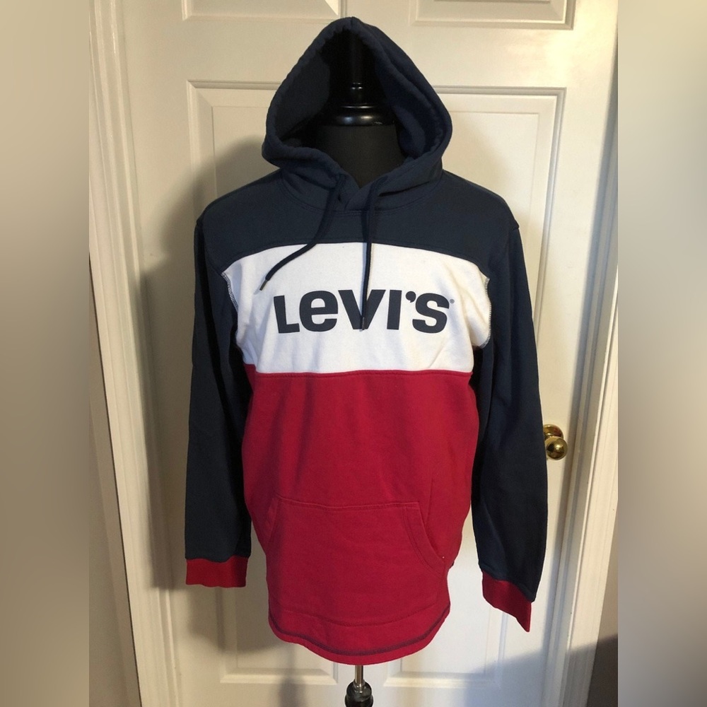 Levi's Red, White and Blue Hooded Men’s Sweatshirt, Size: Large